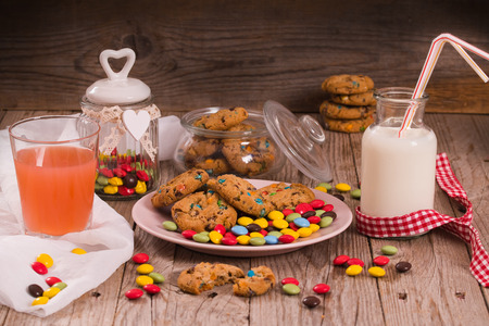 Candy coated cookies.の写真素材