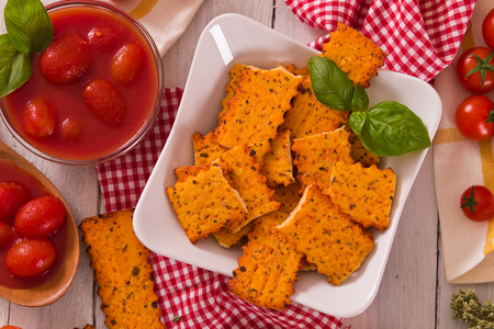 Tomato crackers.の写真素材