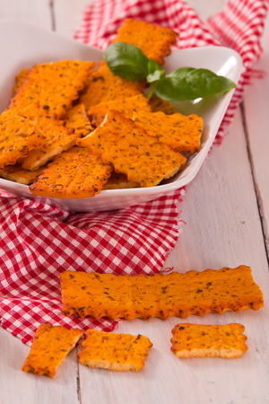 Tomato crackers.の写真素材