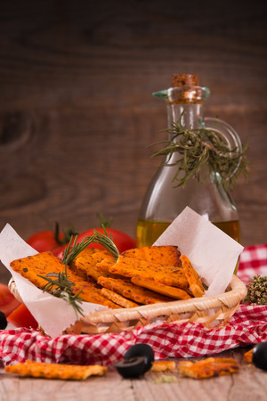 Tomato crackers.の写真素材