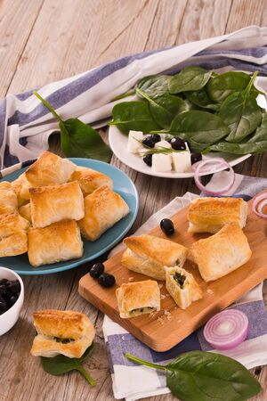 Spinach puffs.の写真素材