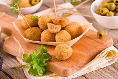 Ascoli stuffed olives.の写真素材