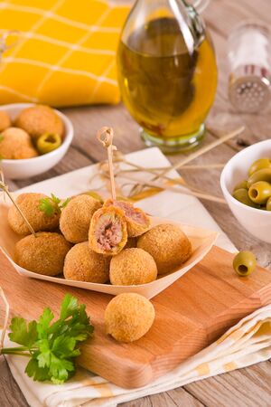 Ascoli stuffed olives.の写真素材