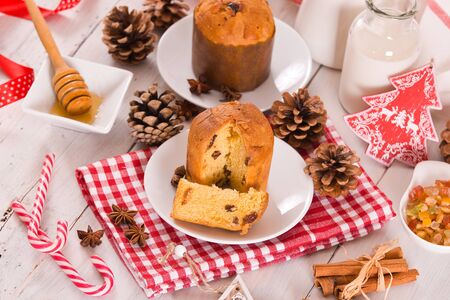 Panettone, italian christmas cake.の写真素材