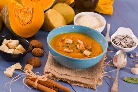 Pumpkin cream soup.の写真素材