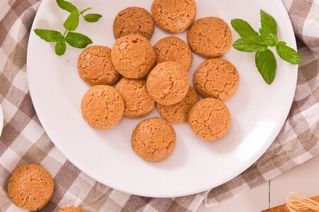 Amaretti cookies.の写真素材