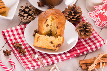 Panettone, italian christmas cake.の写真素材