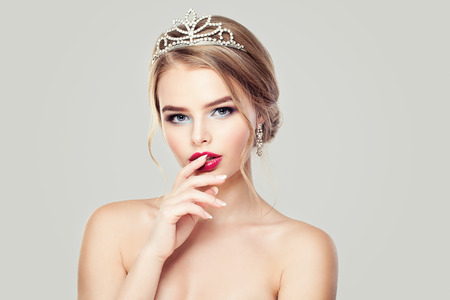 Cute Woman in Diamonds Crownの写真素材