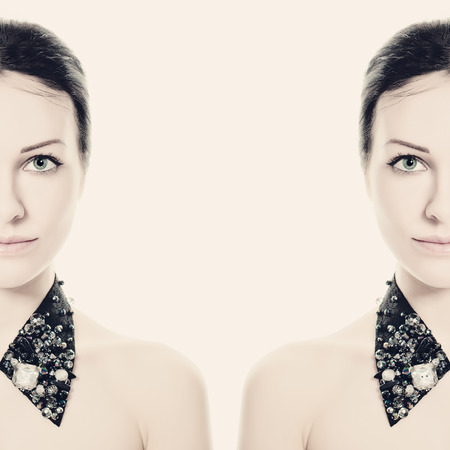 Female Face. Skin Care Backgroundの写真素材