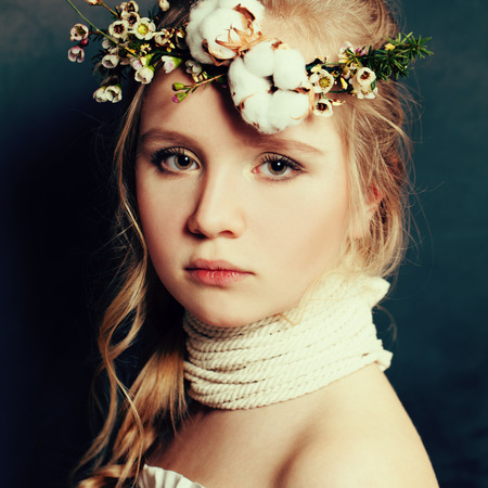 Teen girl fashion portraitの写真素材