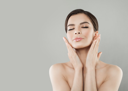 Spa Portrait of Beautiful Woman with Healthy Skin.の写真素材