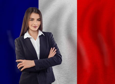 Young woman ready for business or learn languageの写真素材