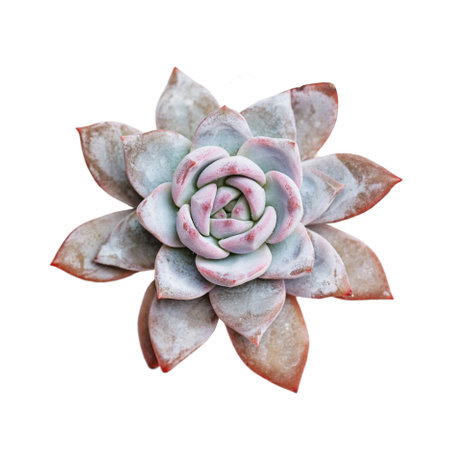 Echeveria Trumso succulent plant on white, top viewの写真素材