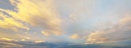 Beautiful natural sky with cloud, panoramic skyline sunset sky background