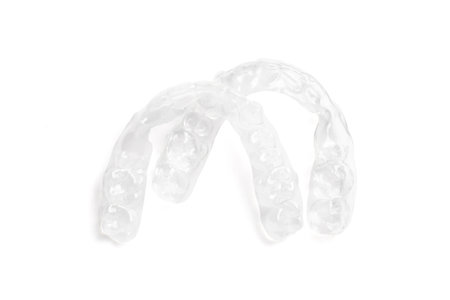 Transparent dental aligner. Top and bottom