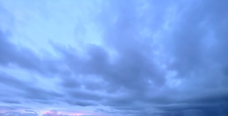 Windy morning sky with floating cloud. Weather background