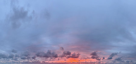 Beautiful sunset sky with cloud and sun light, weather backgroundの写真素材