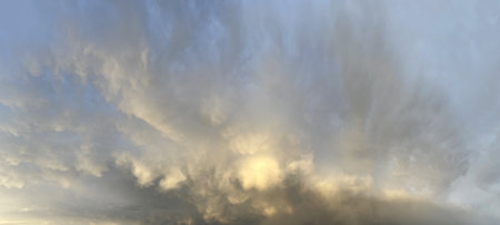 Weather. Sky with cloud. Atmosphere cloudscape panoramic outdoors scenery backgroundの写真素材