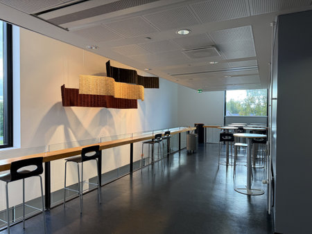 Indoor interior background. Desk, chair and windowの写真素材