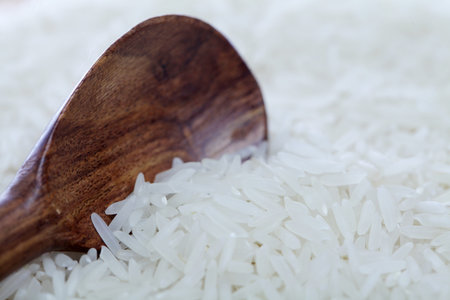 Organic rice jasmine, food backgroundの写真素材