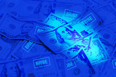 American Dollar in ultraviolet lightの写真素材