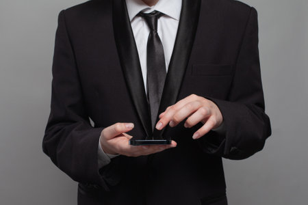 young businesman using modern deviceの写真素材