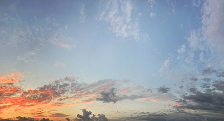 Beautiful sky. Sunset with cloudsの写真素材