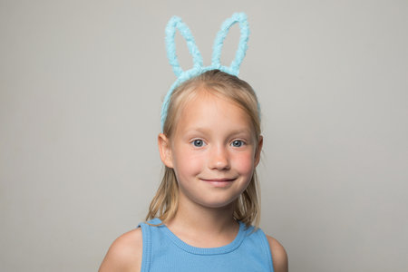 Head shot portrait of smiling little girl child. Happy and beauty kid on white background, child 6...