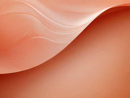 abstract background with smooth lines in orange and white colors, beautiful curvesの素材