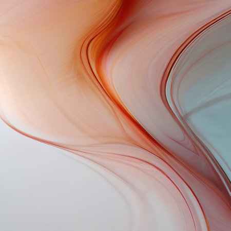 Abstract background with smooth lines in orange and white colorsの素材