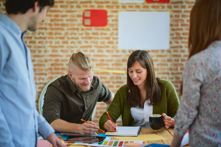 Group of Architects working in modern start up officeの写真素材