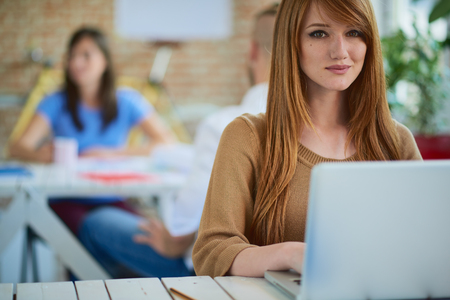 Woman Working. Work space Concept, Woman Working Home Office Start up Ideas Conceptの写真素材