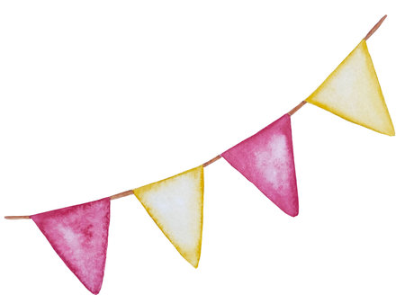 Watercolor baby shower illustrations set with teddy bear and baloons for child party greeting cards, kids birthday invitations, website and packaging.の写真素材