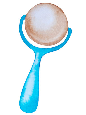 Watercolor baby shower illustrations set with teddy bear and baloons for child party greeting cards, kids birthday invitations, website and packaging.の写真素材