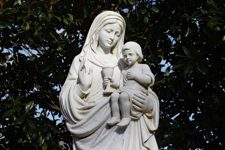 Mother Mary with Jesus Statueの写真素材