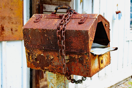 Rusted Metal Mailboxの写真素材