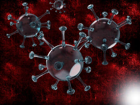 3d illustration of covid-19 virus seamless textured backgroundの写真素材