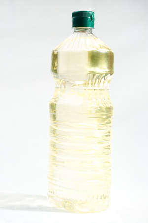 edible oil bottle on a fuzzy backgroundの写真素材