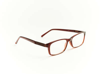 magnifying glasses placed on a white baseの写真素材