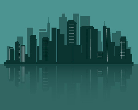 City skyline silhouetteのイラスト素材