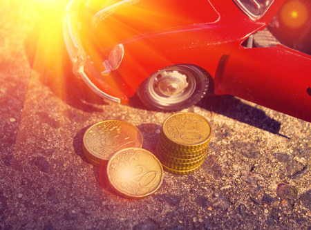 The machine with coins closeup, concept. It can be used for business illustration.の写真素材