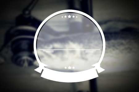 items for fishing, has a template for your logo, vintage effectの写真素材