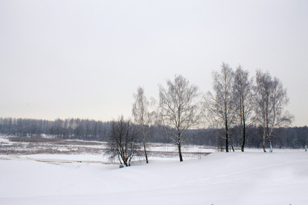 snowy winter sunset in the city, the backgroundの写真素材