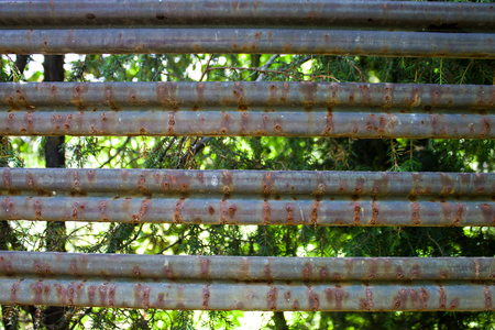 rusty fence, used to fence the propertyの写真素材