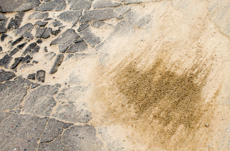 the destroyed asphalt,it is used for a background, design,the top view on ruin, asphaltの写真素材