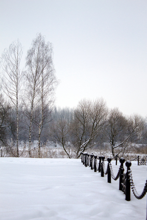 snowy winter sunset in the city, the backgroundの写真素材