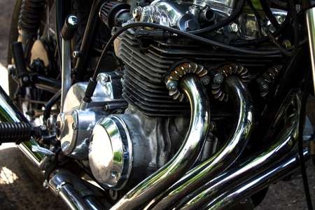 Part of the motorcycle. Close up. headlightの写真素材