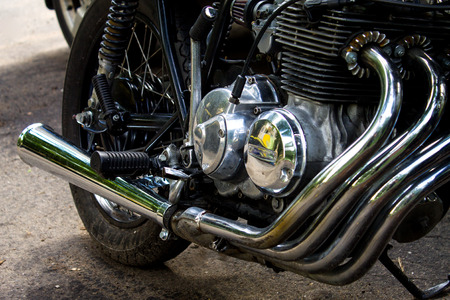 Part of the motorcycle. Close up. headlightの写真素材