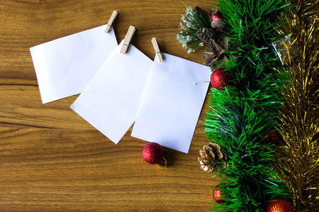 White notepad. Happy new year.New Year's goals with colorful decorations. Soft, gentle lighting effects.の写真素材