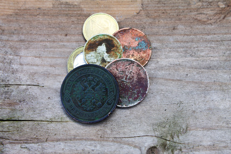 5 KOPEKS of 1911 of SPB, a coin at government of the emperor Nikolay the secondの写真素材